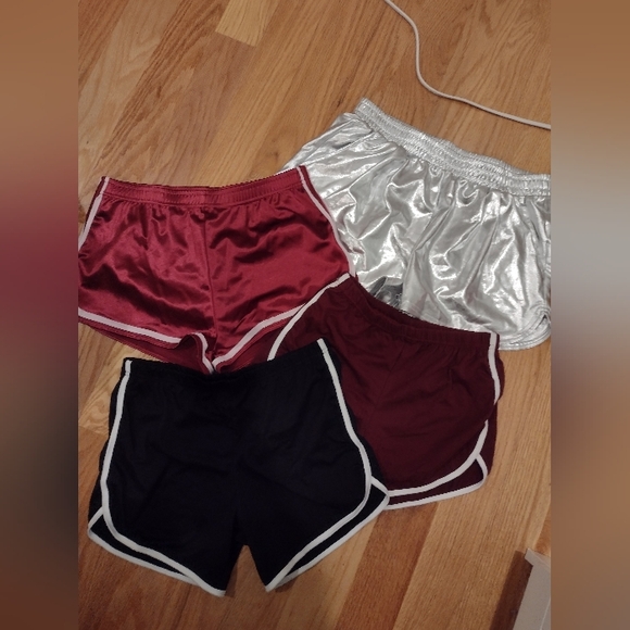 Pants - Bundle of silver, red, maroon, and black athletic shorts, all NWOT